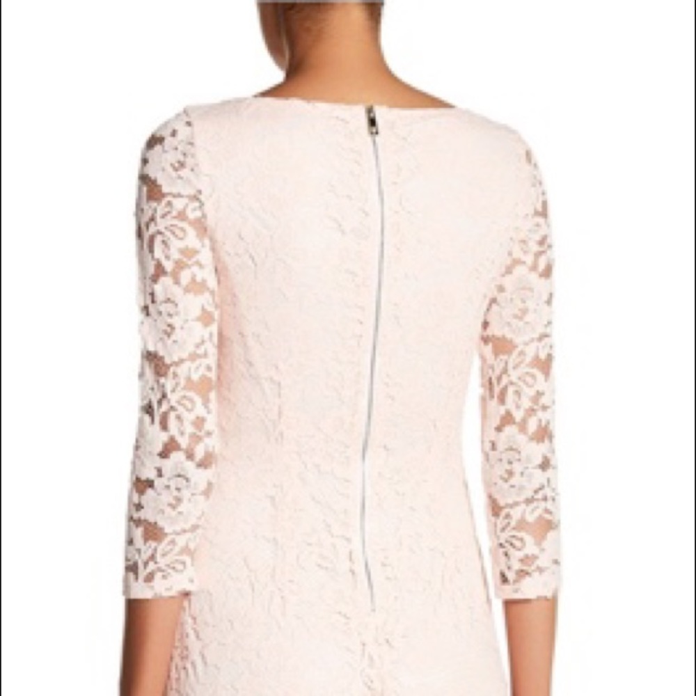 Vince Camuto Black Lace Overlay 3/4 Sleeve dress - Picture 3 of 7